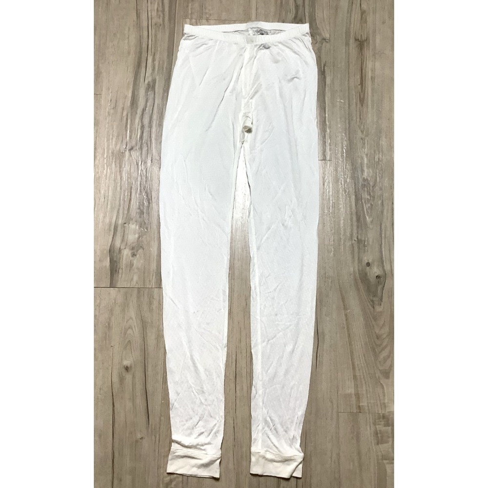 Terramar (M) Women's Thermasilk Pointelle Pants Leggings Natural 100% Silk - Med